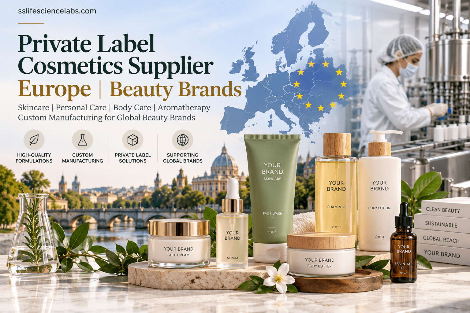 Private Label Cosmetics Supplier Europe for Beauty Brands