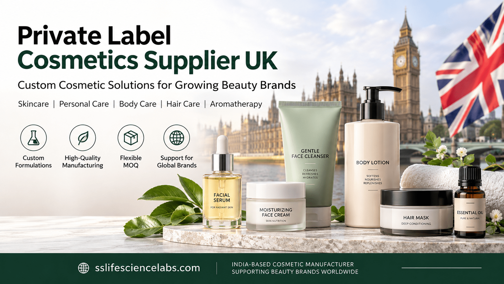 Private Label Cosmetics Supplier UK for Beauty Brands